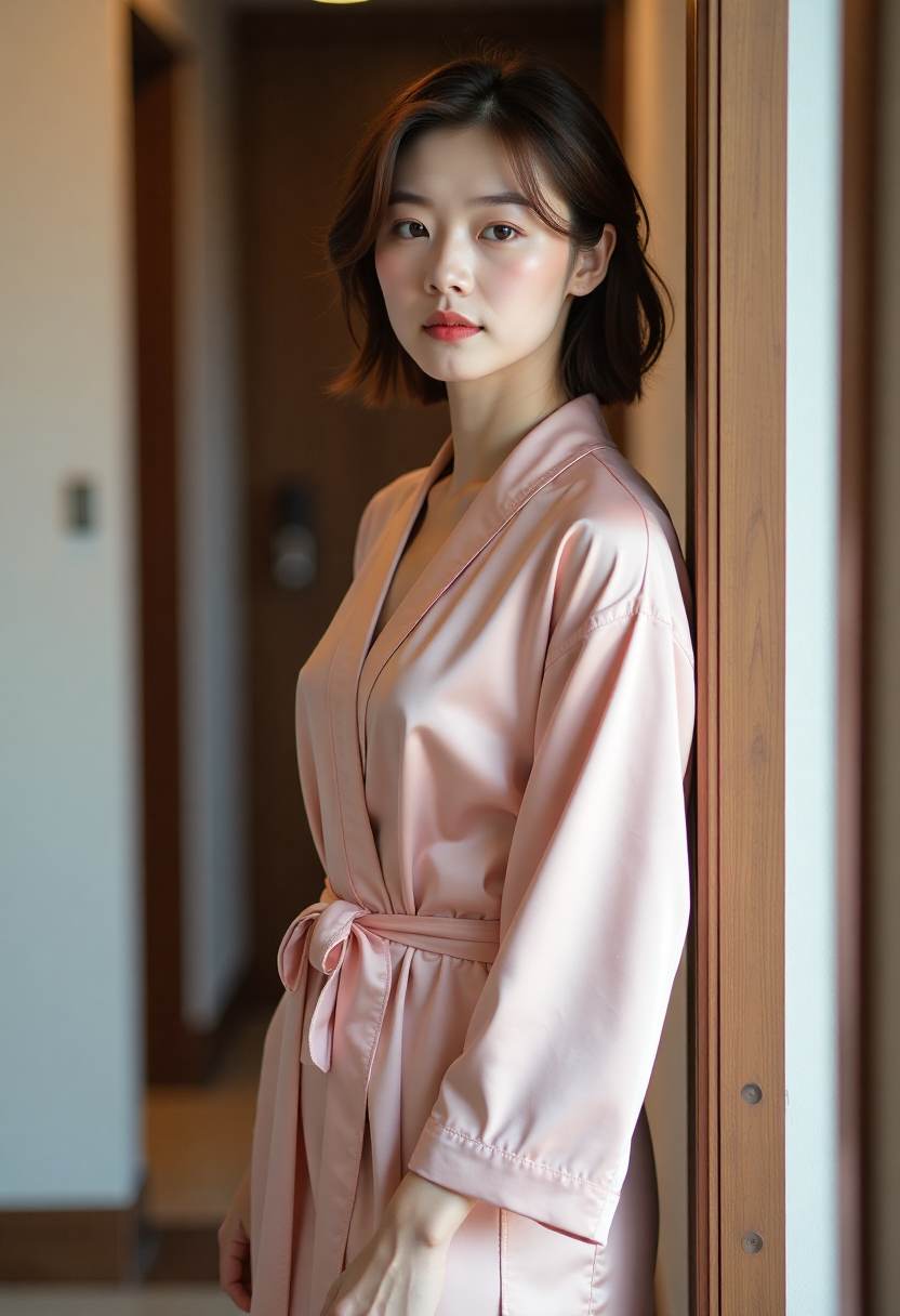 父女郊外骑行途中休息